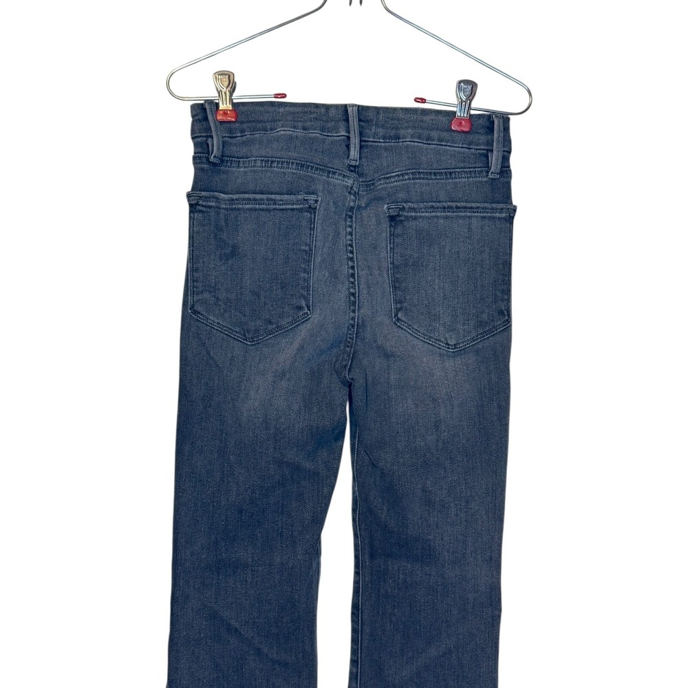 Frame Women's Jeans Le Crop Mini Boot Frayed‎ Hem Mid-Rise Stretch Denim Gray 26 - Picture 10 of 10